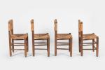 Charlotte Perriand (Française, 1903-1999) Sept chaises, c. 1947en bois massif...