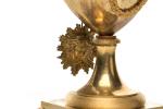 Pendule au vase antique en bronze doré, ornée de deux...