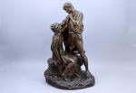 Georges Colin (1876-1917) 
Couple 

Bronze à patine brune. 
Signé sur...
