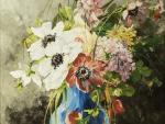 J. Wiensenbach (XIXe siècle)Bouquet de fleursPlaque en terre-cuite émaillée. Signée...
