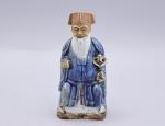 Chine - Epoque Jiaqing (1796-1820)
Statuette de Shoulao assis

en porcelaine émaillée...