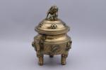 Chine - XXe siècle
Brûle-parfum 

en bronze coiffé d'un chien de...