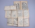 Ensemble de six albums :
- D'après Katsushika Hokusai (1760-1849), Fugaku...