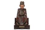 Vietnam - Début du XXe siècle
Statuette de dignitaire 

en bois,...
