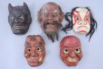 Japon - Epoque Meiji (1868-1912)
Ensemble de 13 masques décoratifs dans...