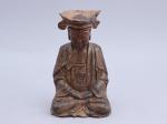 Chine - Dynastie Ming (1368-1644)
Statuette de Bouddha 

en bois à...