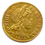 LOUIS XIV  (1643-1715)Tête laurée du roi enfant, avec la...