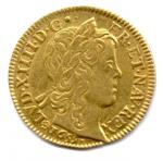 LOUIS XIV  (1643-1715)Large tête laurée du roi enfant, avec...