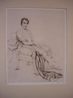 Alex-Ceslas RZEWUSKI (1892-1983)Portrait de femme au fauteuil (non identifiée).Gravure d'après...