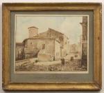 GRANET François-Marius (Aix 1775-1849). Grande rue de Frascati. Lavis brun...