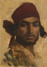 REGNAULT Henri (Paris 1843 - Buzenval 1871)Portrait d'un gitan.Huile sur...