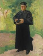 Aristide MAILLOL (1861-1944).L'abbé Rous.Huile sur toile, réentoilée. Signée en bas...