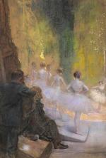 Henri GERVEX (1852-1929).Ballet, vu des coulisses.Pastel, signé en bas à...