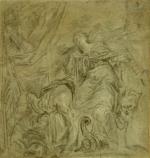 Attribué à Johan BOECKHORST dit LANGE (1605-1668) Judith et Holopherne.Crayon...