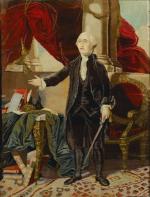 TAPISSERIE représentant George Washington (1732-1799)d'après le célèbre tableau de Gilbert...