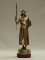 FREMIET Emmanuel (1824-1910). "Saint-Louis" ou "Louis IX". Bronze argenté. Signé....