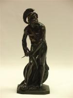 DAVID D'ANGERS, d'après.Philopoemen. Bronze à patine noire. Haut. 21 cm.