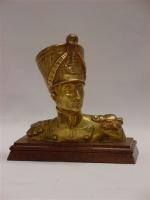 LAPORTE BLAIRZY Léo (1865-1923).Buste de soldat napoléonien. Bronze doré. Socle...