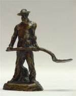 DALOU Jules (1838-1902).Le terrassier. Bronze à patine mordorée. Cire perdue....