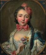 Attribué à Charles Antoine COYPEL (1694-1752). Portrait de femme au...