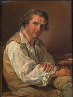 François André VINCENT (Paris 1746-1816) Portrait d'architecte dans son atelier....