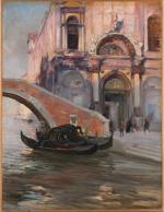 Raymond ALLEGRE (1857-1933)"Campo san Giovanni e Paolo" (Venise). Huile sur...