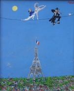 Jean-Pierre LAGRUE (né en 1939).Paris qui danse.Toile signée en haut...