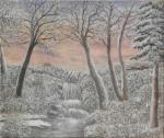André BAUCHANT (1873-1958)Sous-bois dans la neige.Huile sur toile signée en...