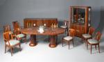 Jules LELEU (1883-1961)Important mobilier de salle à manger en palissandre...