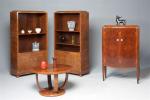 Jules LELEU (1883-1961)  Paire de meubles bibliothèque en placage...