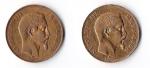 Lot : Napoléon III, 2 pièces de 50F, 1856, A,...
