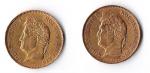 Lot : LOUIS-PHILIPPE (1830-1848), 2 pièces 40F, 1832, B (rare),...
