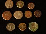 Lot : 10 monnaies romaines, sesterces et as (Auguste, Antonia,...