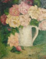 Aristide MAILLOL (1861 - 1944).Les roses de la métairiePeinture sur...