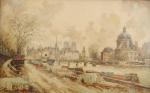 FRANK-WILL (1900-1950).Paris, vue du Pont de Arts. Aquarelle. Signée en...