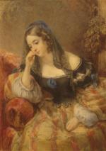 Attribué à Franck STONE (1800 - 1859) Portrait de femme.Pierre...