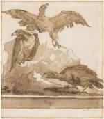 Giovanni Domennico TIEPOLO (Venise 1727 - 1804)Trois aigles sur un...