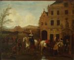 École HOLLANDAISE du XVIIème siècle, suiveur de Philips WOUVERMAN. L'arrivée...