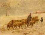 Albert CHARPIN (Grasse 1842 - 1924)Berger et son troupeau dans...
