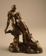 Auguste RODIN (1840-1917)Éternelle idole.Bronze à patine brune nuancée de vert....