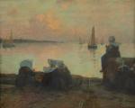 Fernand Marie-Eugène LEGOUT-GÉRARD (1856-1924)Bretonnes sur le quai du port au...