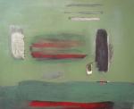Pierre GRIMM (1898-1979)Composition abstraite verte.Huile sur toile. 100 x 80,5...