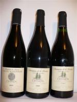 BAUDRY-DUTOUR, Chinon, 3 bouteilles : Cuvée Clos des Marronniers 2005,...