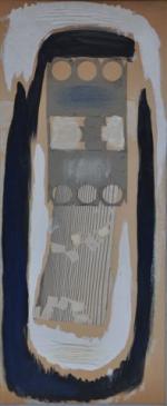 Pierre GRIMMComposition.Gouache et crayon sur carton.80,5 x 33,5 cm.