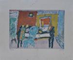 Jean POUGNY (1892-1956)Scène d'intérieureLithographie en couleur, signée en bas à...
