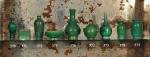 PORTE-BAGUETTES d'encens en porcelaine émaillée vert. Chine, XIXème. Haut. 5,5...