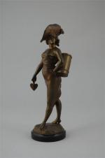 Alfred GREVIN (1827-1892)La dame de Pique.Bronze à patine médaille. Sur...
