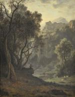 CURZON Paul-Alfred de (Moulinet 1820 - Paris 1895)Paysage de montagnes...