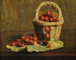 GABRIEL L. (?), XIXème-XXème.Panier de cerises.Huile sur toile.33 x 41...