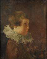 GONZALEZ Juan Antonio (Cadix, 1842 - 1914)Portrait d'enfant.Huile sur panneau...